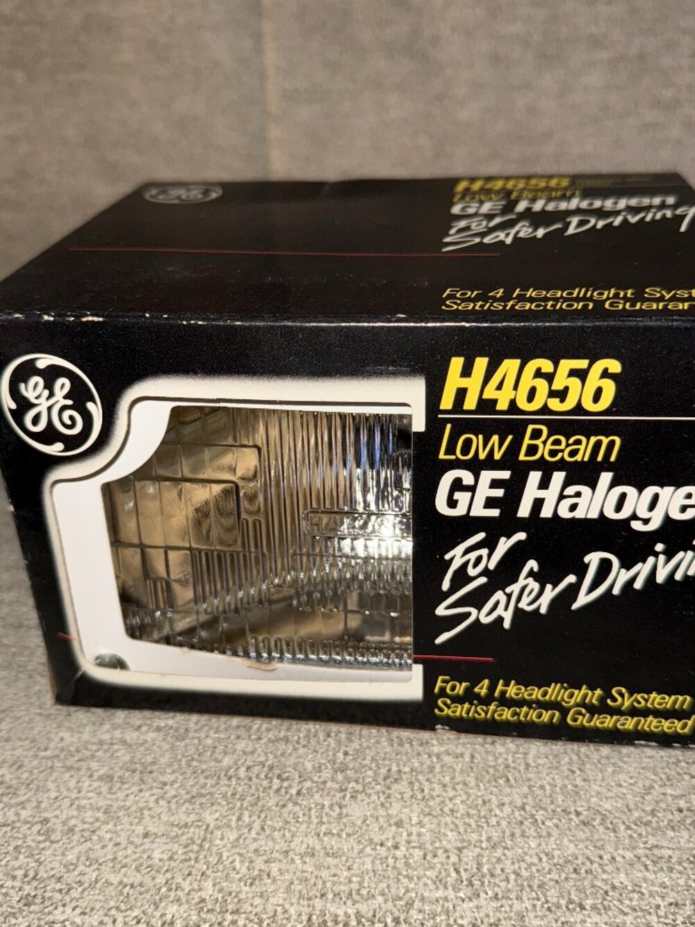 GE Headlamp H4656 Halogen Low Beam Sealed New Old Stock General Electric 3 Prong